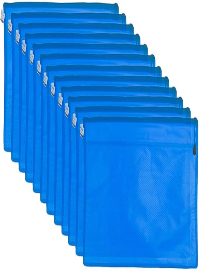 3A B4-1006 Plastic Zipper Binder 28 * 39 cm 12 Pieces - Blue